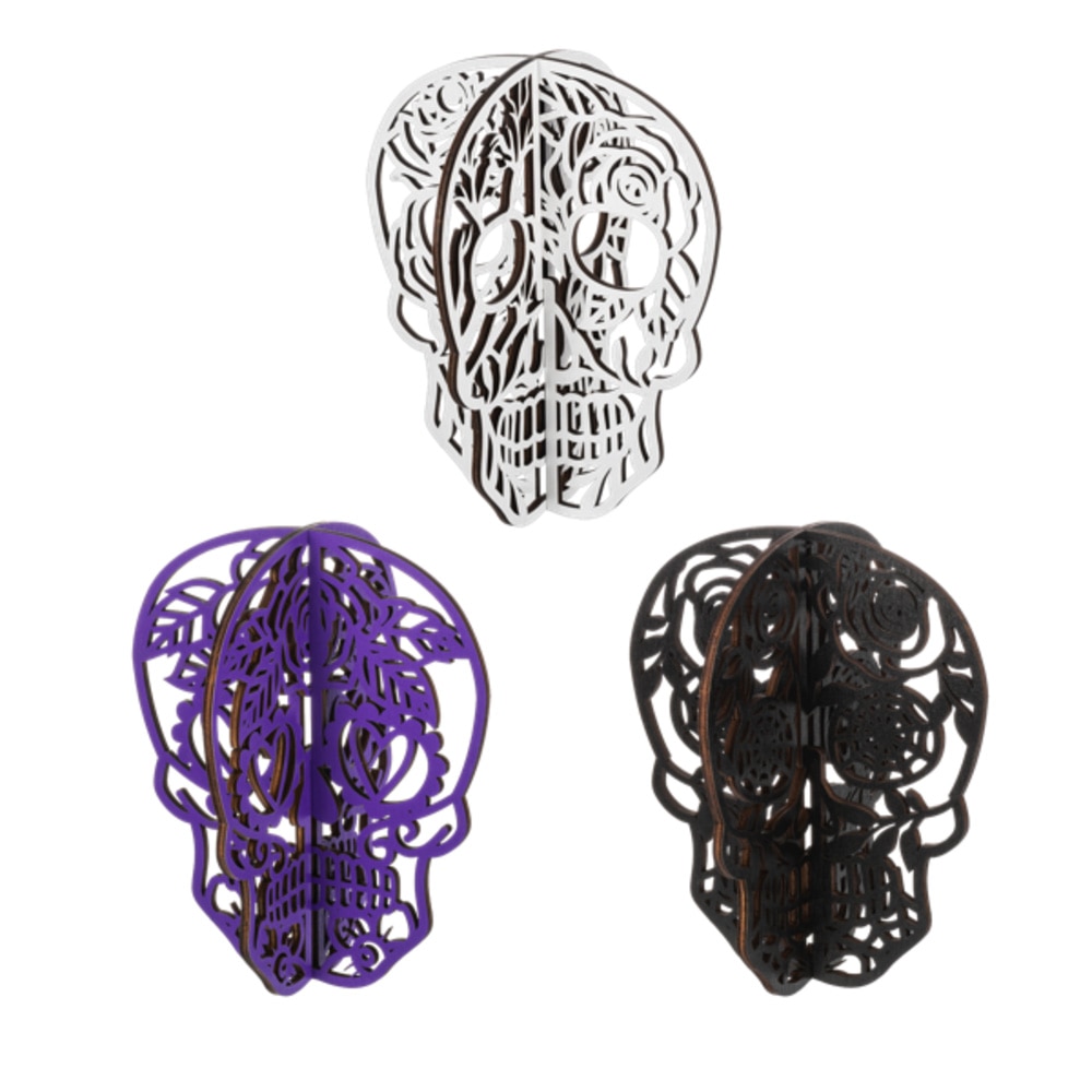 Ganz, Collectibles, Gifts, Laser Cut, Wooden, Skull, Figurines, 820453